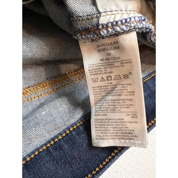 Gap 1969 Vintage True Skinny Ankle Jeans Stretch Mid Rise Dark Blue Size 28R - Picture 9 of 9